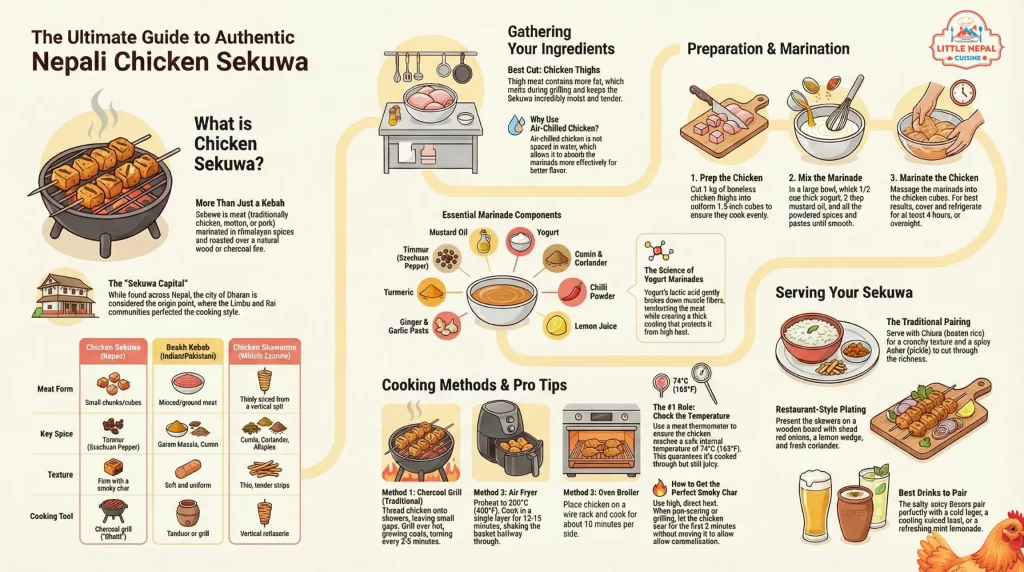 Chicken Sekuwa Recipe Infographic