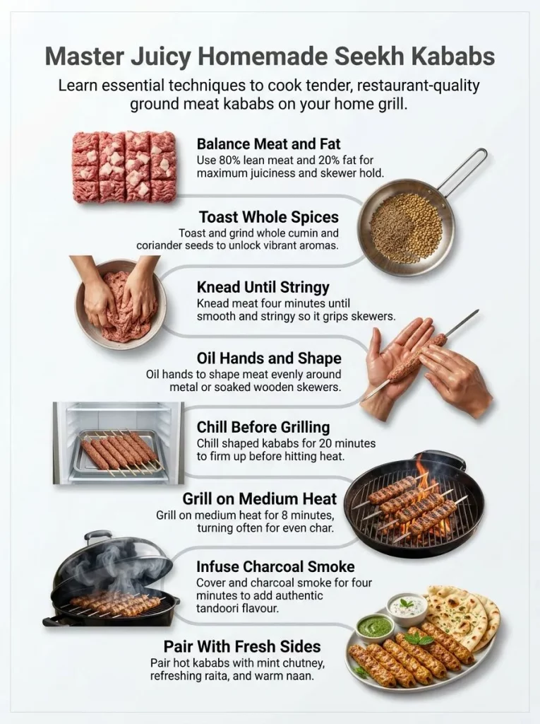 infographic-Seekh-Kabab-Recipe--Juicy-Grilled-Lamb---Chicken-Kabab-At-Home